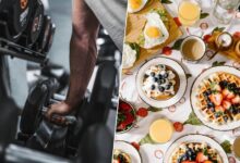 Imágen de un atleta comiendo un desayuno saludable antes de entrenar