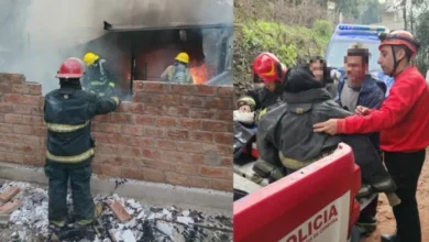 Vivienda destruida por incendio en Unquillo