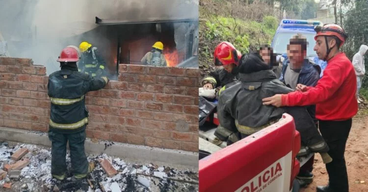 Vivienda destruida por incendio en Unquillo