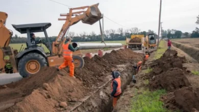 Obra de agua potable en construcción en el sector sur de Córdoba