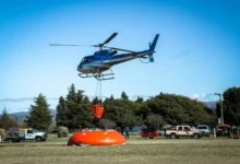 Helicóptero en acción contra incendios forestales en Córdoba