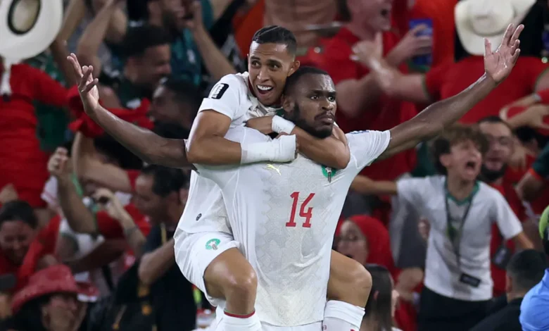 Jugadores de Marruecos celebran su victoria en el Mundial 2026