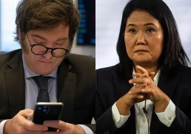 Keiko Fujimori y Javier Milei celebran la victoria en Perú