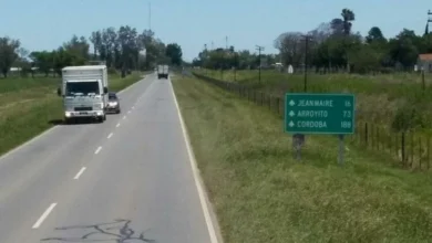 Mapa de la Ruta Nacional 19 con desvíos en Arroyito