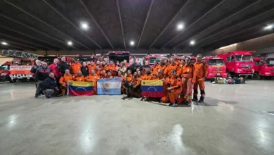Miembros de la Brigada Cordobesa regresando a Córdoba después de su misión en Venezuela