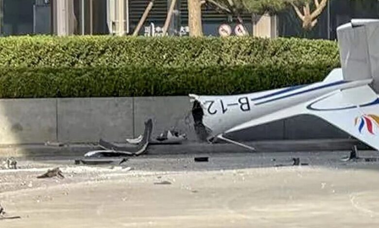 Caída de un avión contra un edificio en Beijing