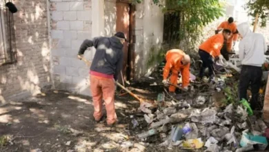 Basura en el barrio 1° de Mayo antes de la intervención