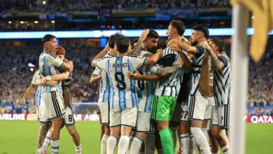 Jugadores de la Selección Argentina celebran su victoria en el Mundial 2026