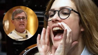 La diputada Lilia Lemoine y el arzobispo de Buenos Aires en una imagen simbólica de enfrentamiento