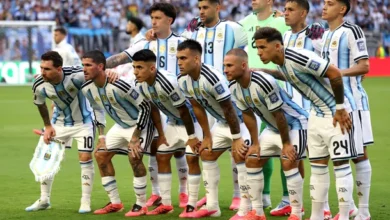 La Selección Argentina en acción durante un partido de la Copa del Mundo