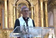 El arzobispo Jorge García Cuerva durante el Tedeum del 9 de Julio