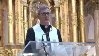 El arzobispo Jorge García Cuerva durante el Tedeum del 9 de Julio
