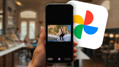 Pantalla de Google Fotos con el reflejo desactivado