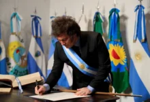 Presidente Javier Milei en conferencia de prensa