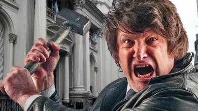 Javier Milei y el logo del Banco Central de la República Argentina