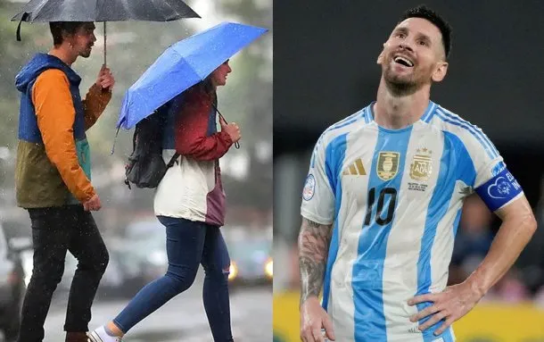 Imagen de tormenta en el AMBA con lluvia y truenos