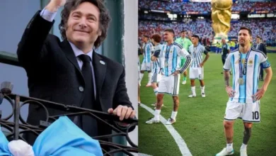 La Selección Argentina llega al aeropuerto internacional de Ezeiza.
