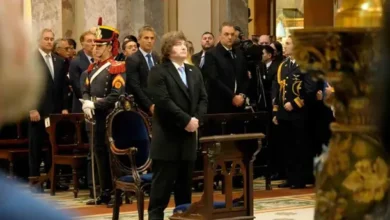 Javier Milei durante el Tedeum en la Catedral Metropolitana
