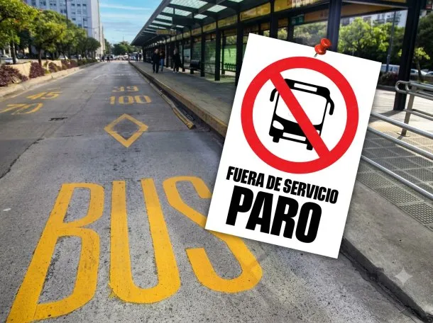 Choferes de colectivos en huelga en el AMBA