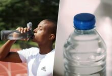 Botellas de plástico reutilizadas con microplásticos