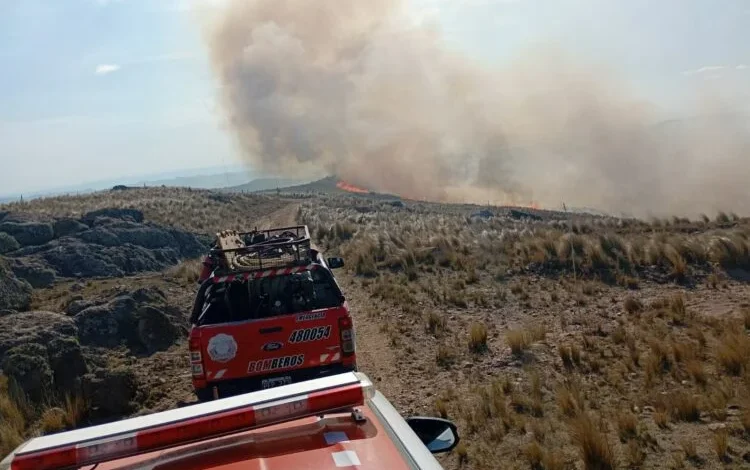 Incendio forestal en Villa de Soto con aviones hidrantes en acción