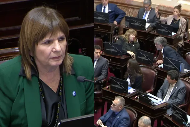 Senador y senadora discutiendo en el Senado