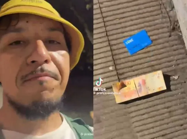 Un joven busca al dueño de una tarjeta SUBE y un fajo de dinero en la calle