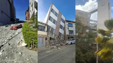 Imagen de edificios dañados tras el terremoto en Colombia