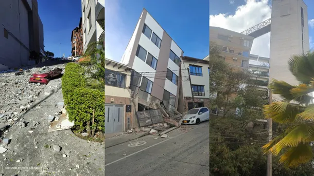 Imagen de edificios dañados tras el terremoto en Colombia