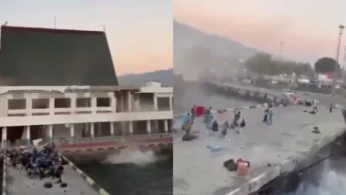 Terremoto en Indonesia: personas escapando de la zona afectada