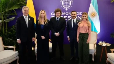 Javier Milei y Abelardo De la Espriella en la toma de posesión en Colombia