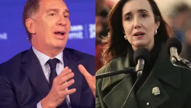 Foto de Diego Santilli y Victoria Villarruel en una reunión oficial
