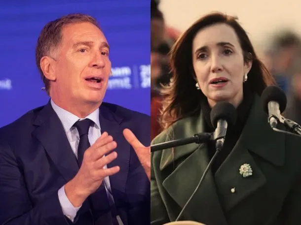 Foto de Diego Santilli y Victoria Villarruel en una reunión oficial