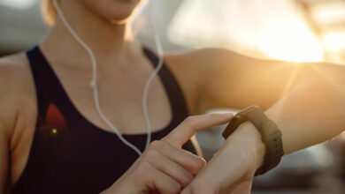 Smartwatch mostrando cálculo de calorías