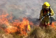 Paisaje de la provincia de Córdoba bajo amenaza de incendios por vientos fuertes