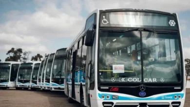 Conductores de ómnibus de Córdoba celebrando el nuevo acuerdo salarial
