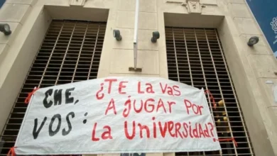 Manifestantes de la Universidad Nacional de Córdoba durante la paralización de octubre 2024