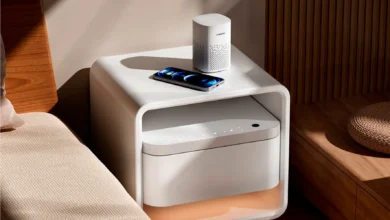 Mesita de noche inteligente Xiaomi con luz LED y puertos de carga