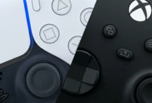 Controlador de videojuegos Beats de Apple sobre fondo negro