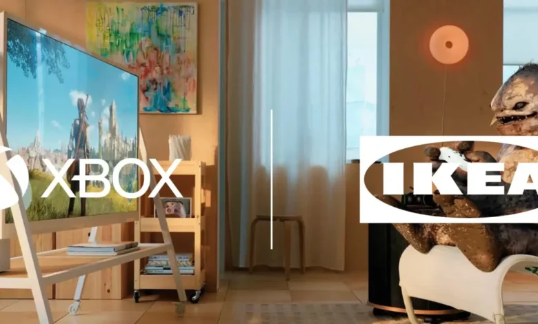 Mueble de TV con ruedas de la colección XSTABY de IKEA y Xbox