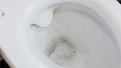 Vinagre aplicado en la base del inodoro