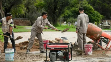 Obras de renovación en el Cementerio San Vicente, zona norte de Córdoba