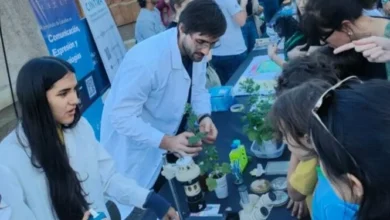 Escena del ConiFest 2026 con stands científicos y público disfrutando en Plaza España, Córdoba