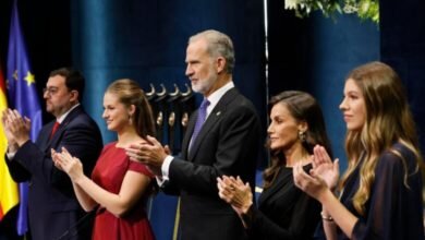 Familia real española llegando a Oviedo para los Premios Princesa de Asturias 2026