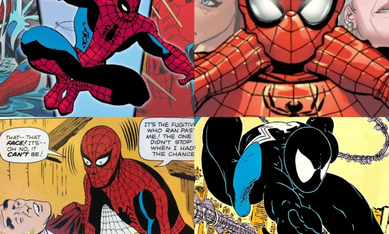 Ilustración de Spider‑Man levantando una viga metálica en The Amazing Spider‑Man #33