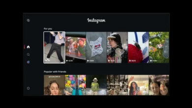 Captura de pantalla de la nueva función Features de Instagram mostrando un video largo en una televisión